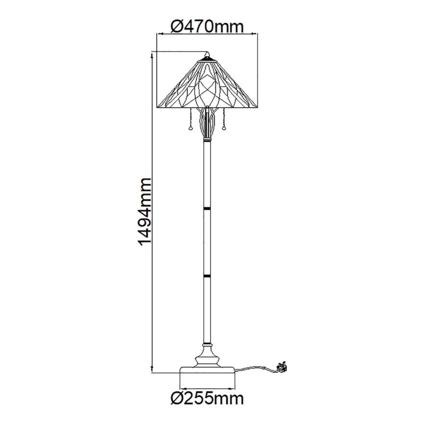Elstead QZ-VICTORY-FL - Candeeiro de chão VICTORY 2xE27/60W/230V