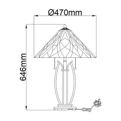 Elstead QZ-VICTORY-TL - Candeeiro de mesa VICTORY 2xE27/60W/230V
