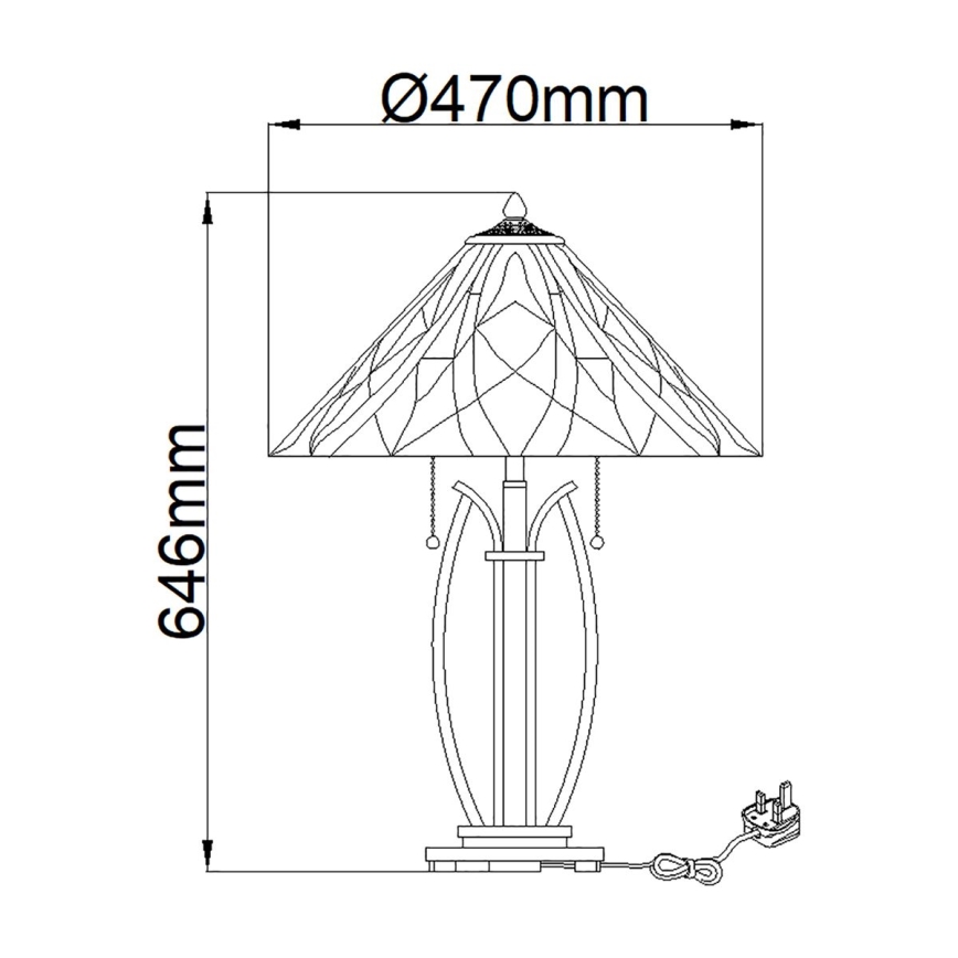 Elstead QZ-VICTORY-TL - Candeeiro de mesa VICTORY 2xE27/60W/230V