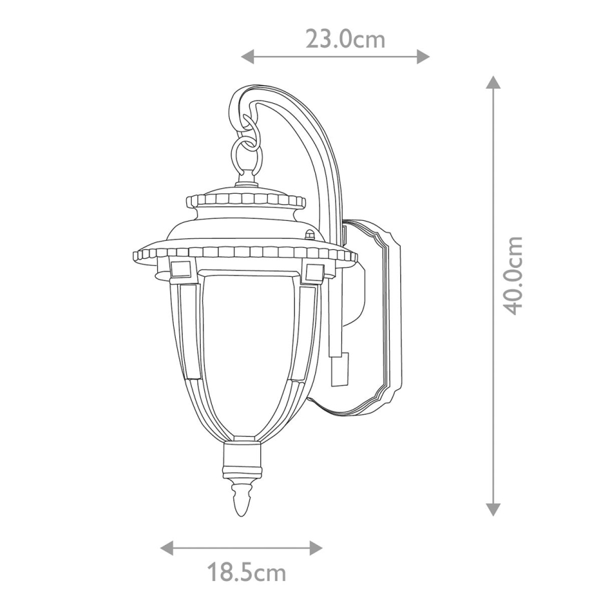 Elstead STL2-M-WB - Iluminação de parede exterior ST LOUIS 1xE27/100W/230V IP44