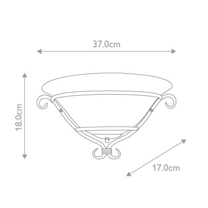 Elstead - Iluminação de parede TORCHIERE 1xE27/60W/230V