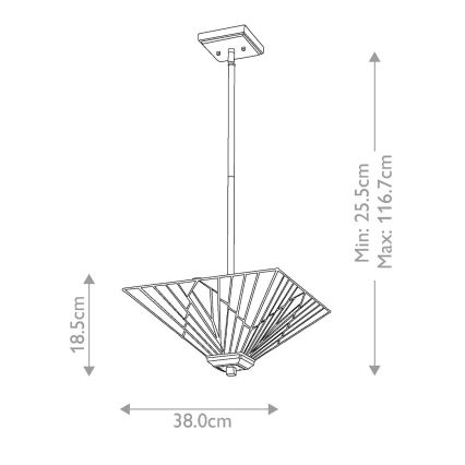 Elstead - Candeeiro suspenso ALDERLEY 2xE27/60W/230V