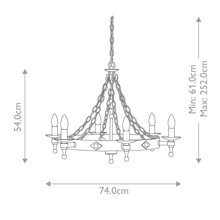 Elstead - Candeeiro suspenso WARWICK 6xE14/60W/230V