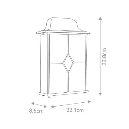 Elstead WX7 - Iluminação de parede exterior WEXFORD 2xE27/60W/230V IP23