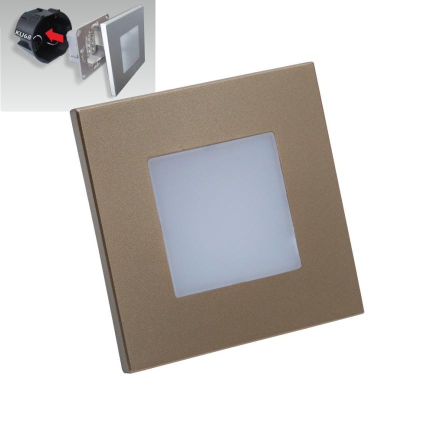 Emithor 48334 - Iluminação incorporada LED STEP LIGHT LED/1W/230V dourada