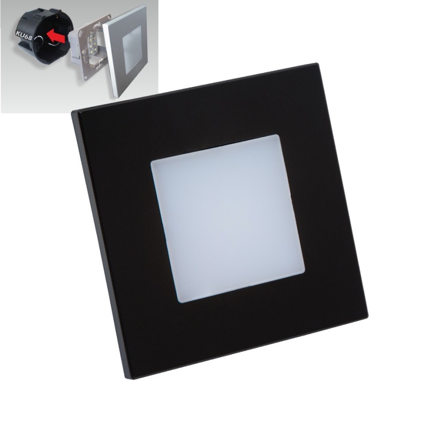 Emithor 48335 - Iluminação incorporada LED STEP LIGHT LED/1W/230V preta