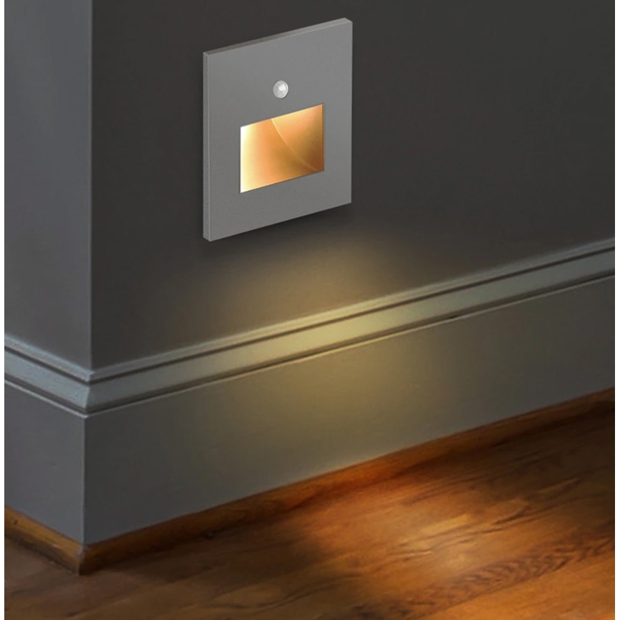 Emithor 70416 - Iluminação de escadas LED com sensor SUNNY LED/1W/230V 4000K cinzenta