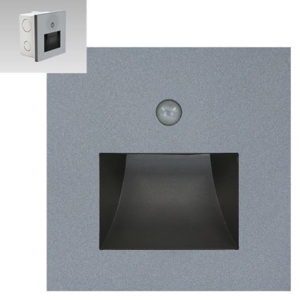 Emithor 70416 - Iluminação de escadas LED com sensor SUNNY LED/1W/230V 4000K cinzenta