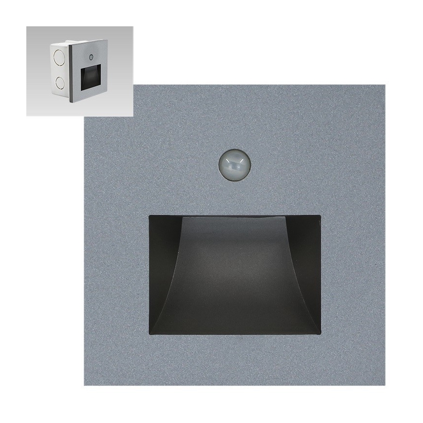 Emithor 70416 - Iluminação de escadas LED com sensor SUNNY LED/1W/230V 4000K cinzenta