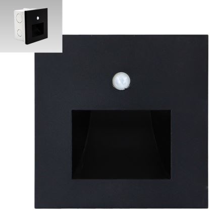 Emithor 70418 - Iluminação de escadas LED com sensor SUNNY LED/1W/230V 4000K preto
