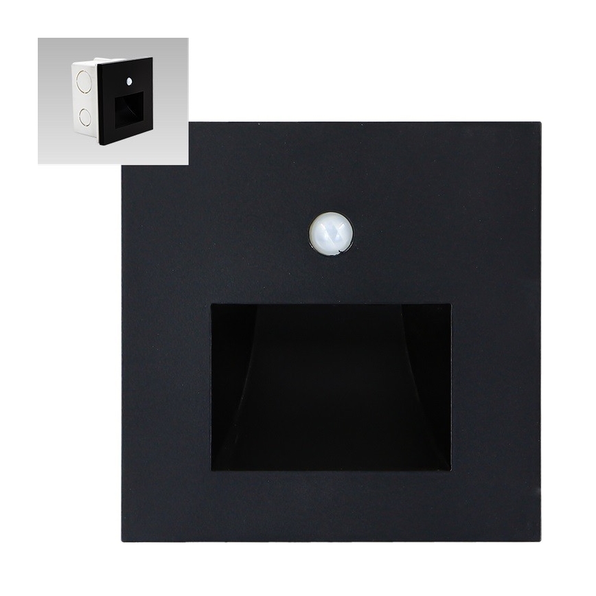 Emithor 70418 - Iluminação de escadas LED com sensor SUNNY LED/1W/230V 4000K preto