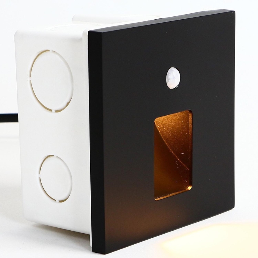 Emithor 70424 - Iluminação de escadas LED com sensor VIX LED/1W/230V 4000K preto