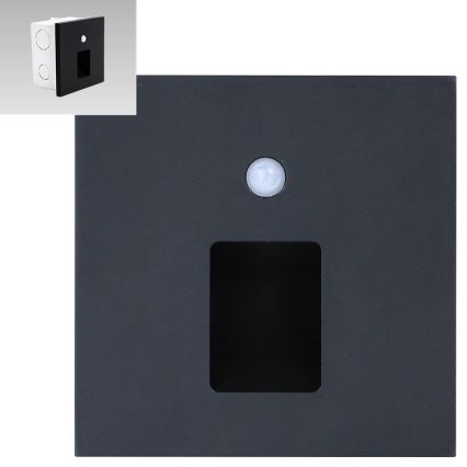 Emithor 70424 - Iluminação de escadas LED com sensor VIX LED/1W/230V 4000K preto