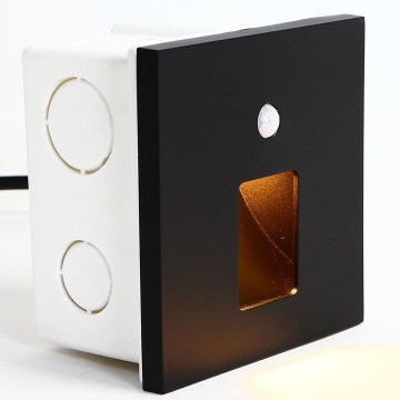 Emithor 70424 - Luminária LED para escadas com sensor VIX LED/1W/230V 4000K preta