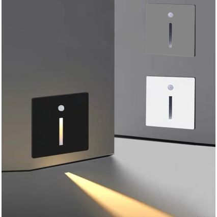 Emithor 70428 - Iluminação de escada LED com sensor LINE LED/1W/230V 4000K cinzento