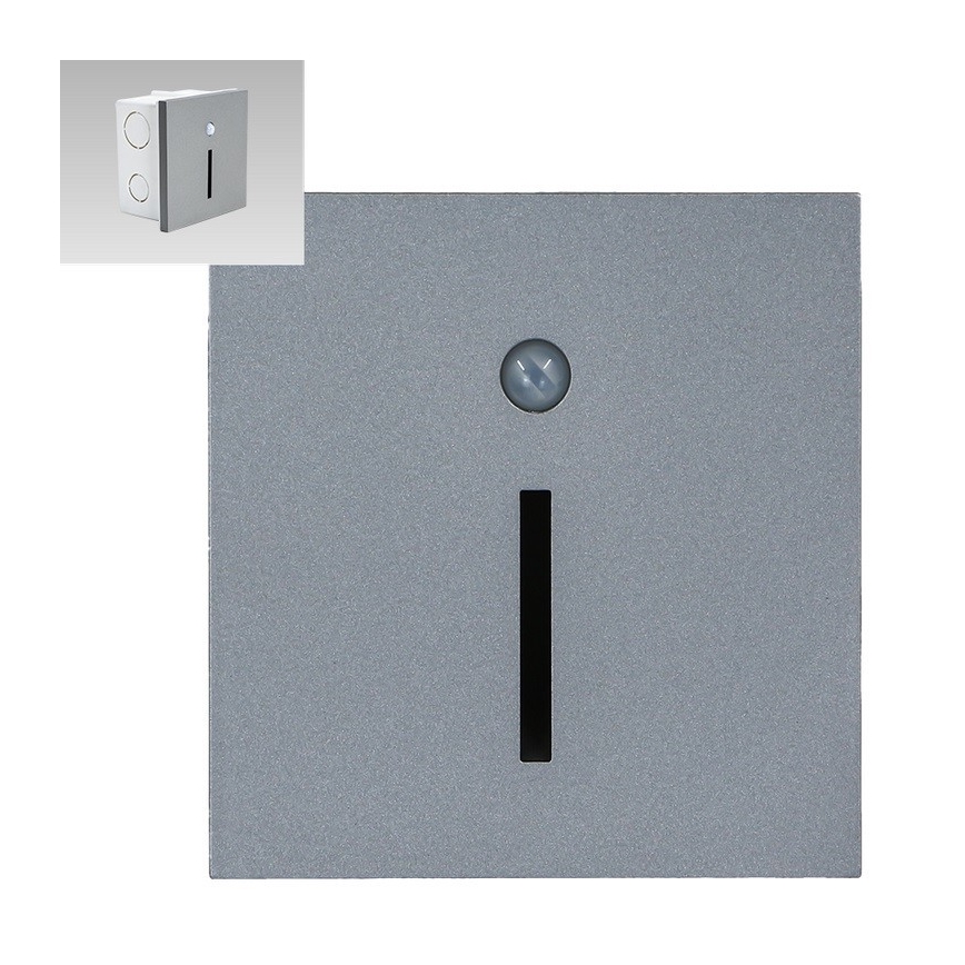 Emithor 70428 - Iluminação de escada LED com sensor LINE LED/1W/230V 4000K cinzento