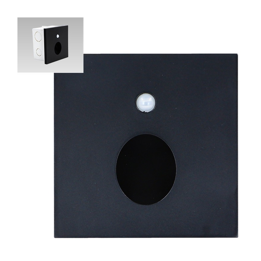 Emithor 70436 - Iluminação de escada LED com sensor OLIVE LED/1W/230V 4000K preto