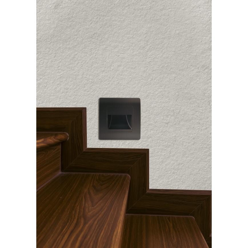 Emithor 70438 - Iluminação de escada LED STEP LIGHT LED/1W/230V 4000K preto
