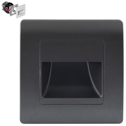 Emithor 70438 - Iluminação de escada LED STEP LIGHT LED/1W/230V 4000K preto
