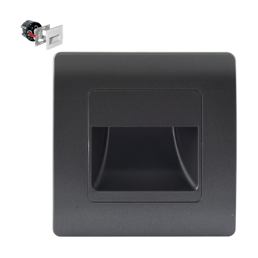 Emithor 70438 - Iluminação de escada LED STEP LIGHT LED/1W/230V 4000K preto