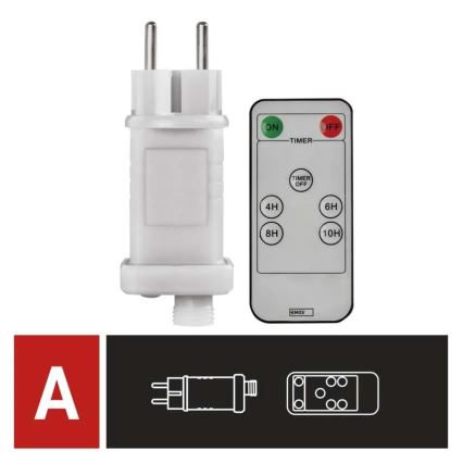 Fonte de alimentação para connection of Natal iluminações 230V IP44 + controlo remoto