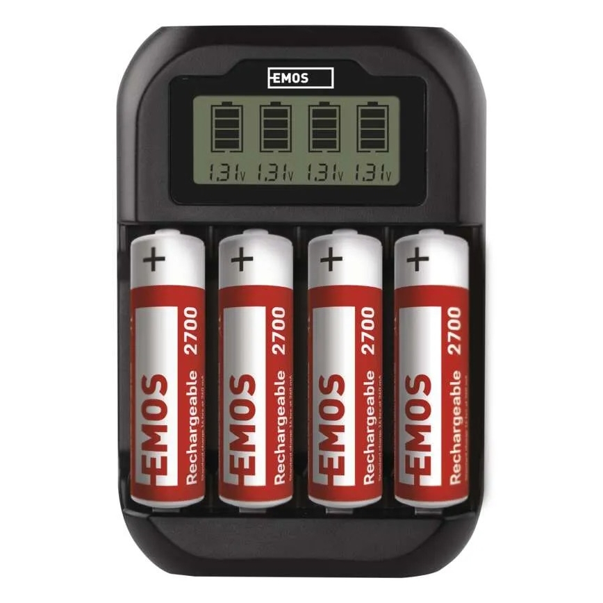 Carregador de pilhas com visor LCD 4xAA/AAA 5V