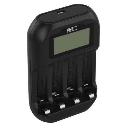 Carregador de pilhas com visor LCD 4xAA/AAA 5V