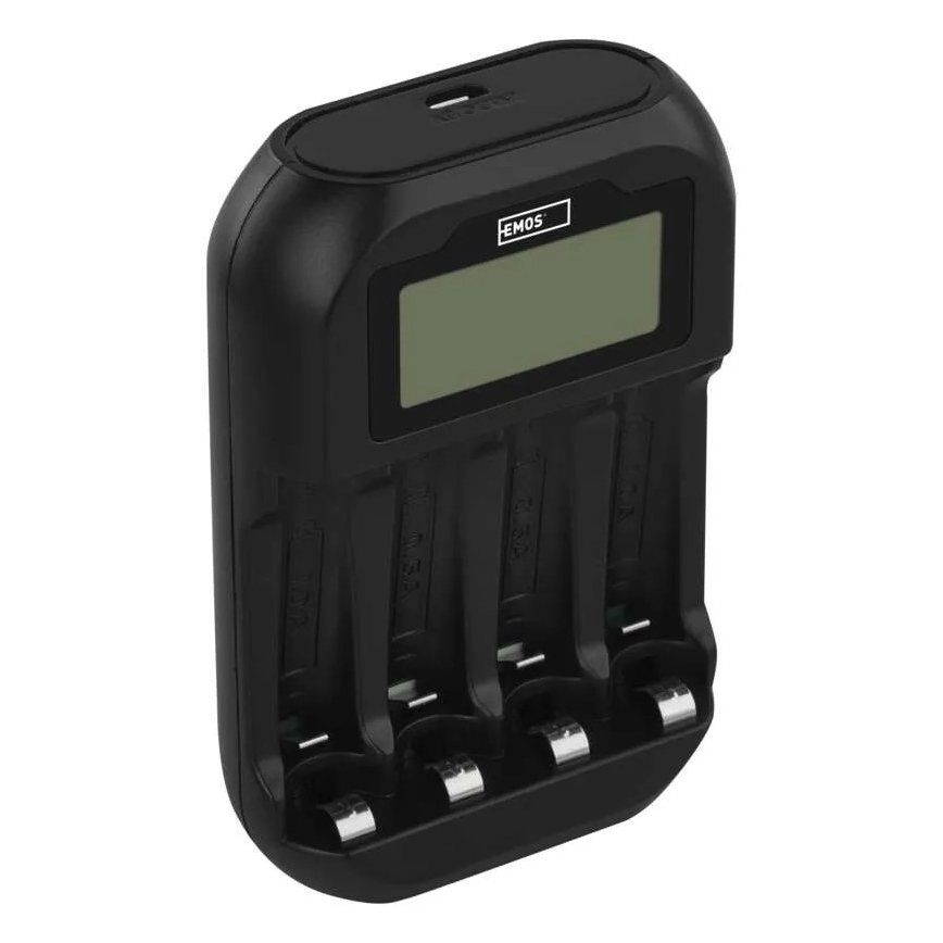 Carregador de pilhas com visor LCD 4xAA/AAA 5V