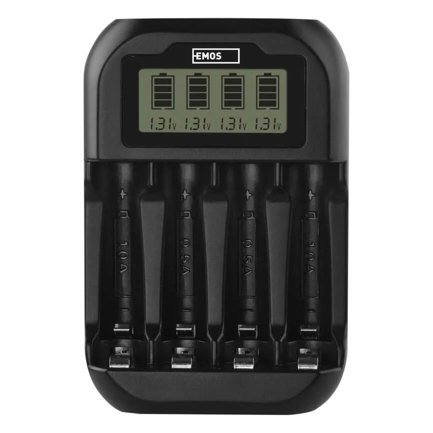Carregador de pilhas com visor LCD 4xAA/AAA 5V