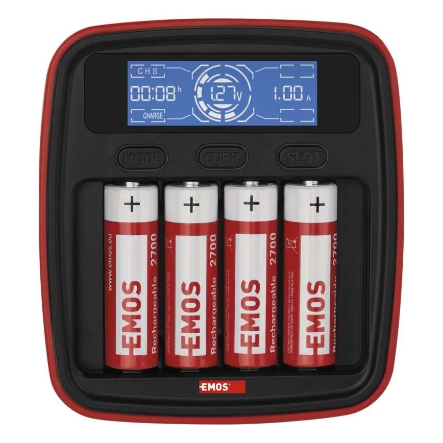 Carregador de pilhas com visor LCD 4xAA/AAA 5V