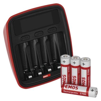 Carregador de pilhas com visor LCD 4xAA/AAA 5V