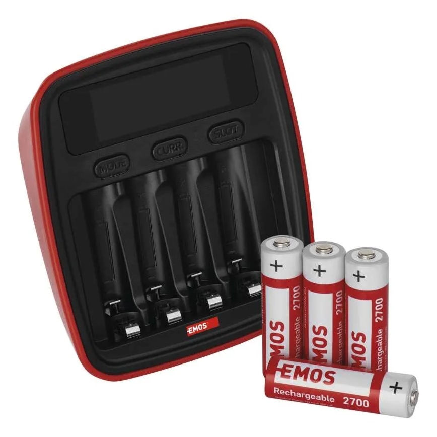 Carregador de pilhas com visor LCD 4xAA/AAA 5V