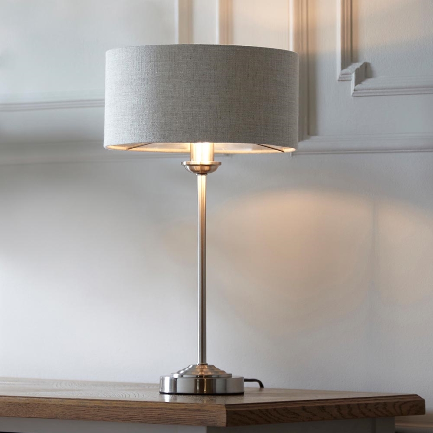Endon 100646 - Candeeiro de mesa HIGHCLERE 1xE14/7W/230V bege/cromo mate Ø 25 cm