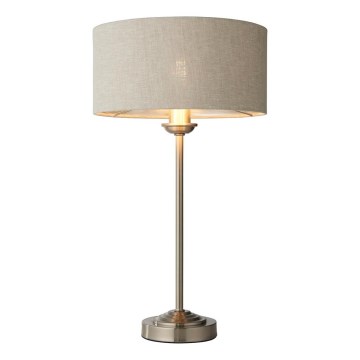 Endon 100646 - Candeeiro de mesa HIGHCLERE 1xE14/7W/230V bege/cromo mate Ø 25 cm