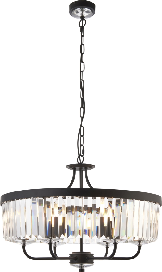 Endon 100711 - Lustre em corrente CHESTERFIELD 6xE14/6W/230V Ø 55 cm preto