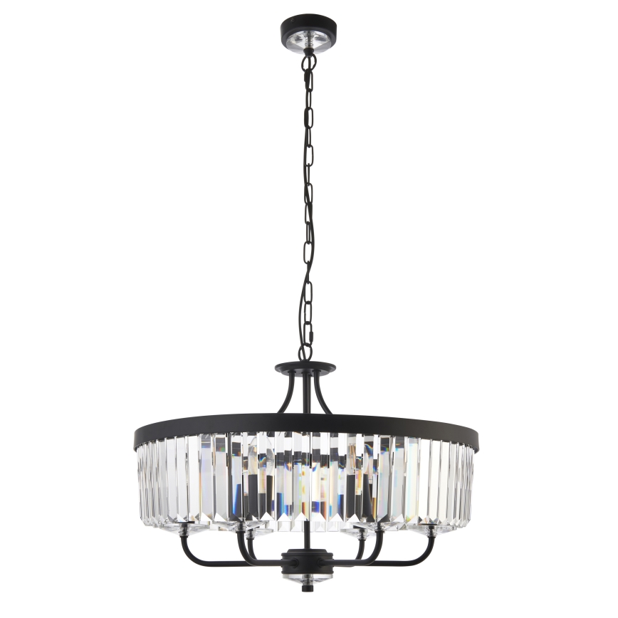 Endon 100711 - Lustre em corrente CHESTERFIELD 6xE14/6W/230V Ø 55 cm preto