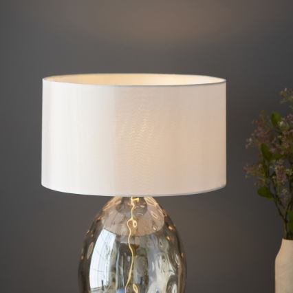 Endon 101150 - Candeeiro de mesa regulável ELIN 1xE27/10W/230V branco/latão/bege fumê