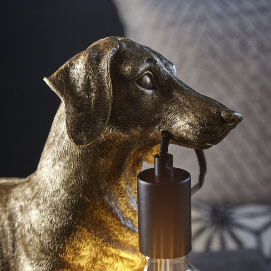 Endon 101187 - Candeeiro de mesa DACHSHUND 1xE27/10W/230V dourado
