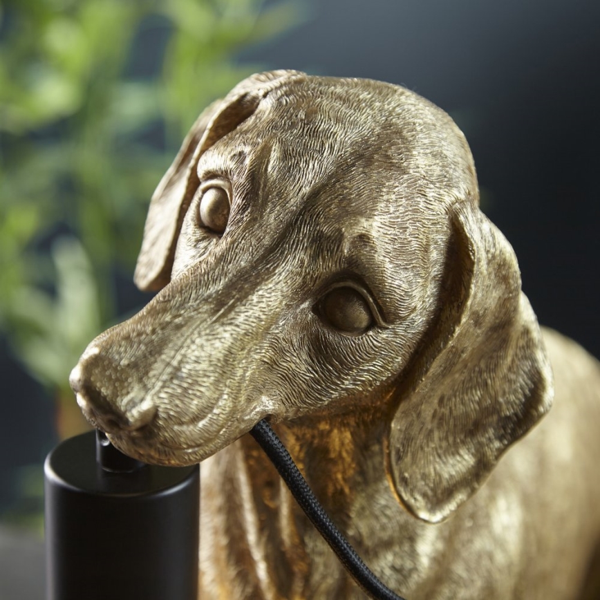 Endon 101187 - Candeeiro de mesa DACHSHUND 1xE27/10W/230V dourado