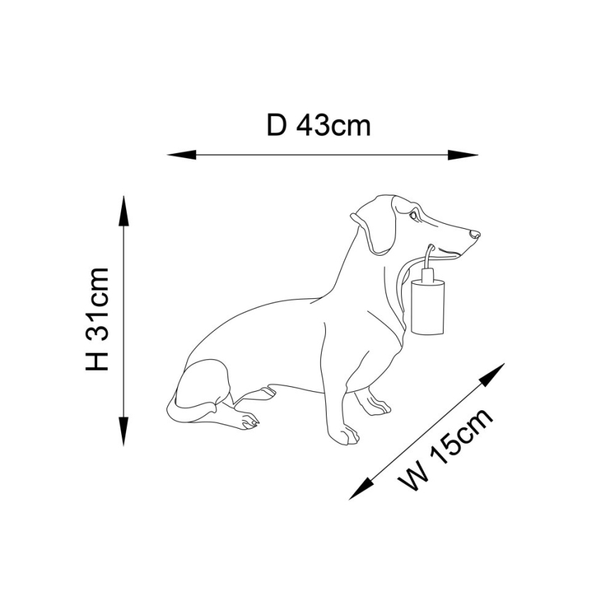 Endon 101187 - Candeeiro de mesa DACHSHUND 1xE27/10W/230V dourado
