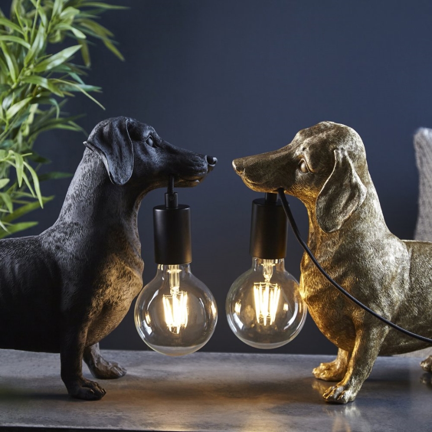 Endon 101188 - Candeeiro de mesa DACHSHUND 1xE27/10W/230V preto