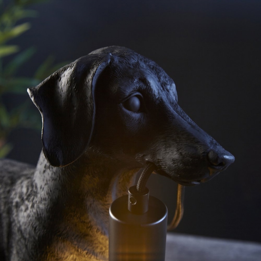 Endon 101188 - Candeeiro de mesa DACHSHUND 1xE27/10W/230V preto
