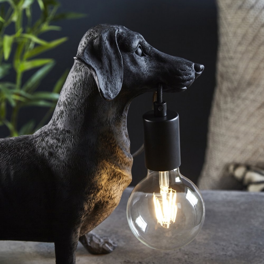 Endon 101188 - Candeeiro de mesa DACHSHUND 1xE27/10W/230V preto