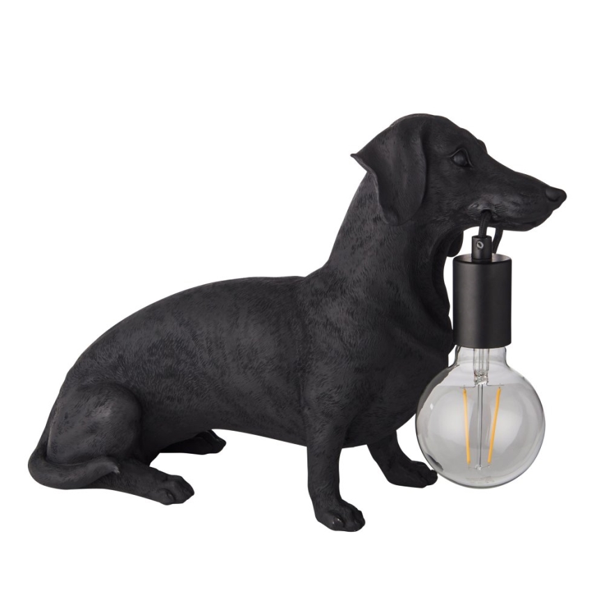 Endon 101188 - Candeeiro de mesa DACHSHUND 1xE27/10W/230V preto