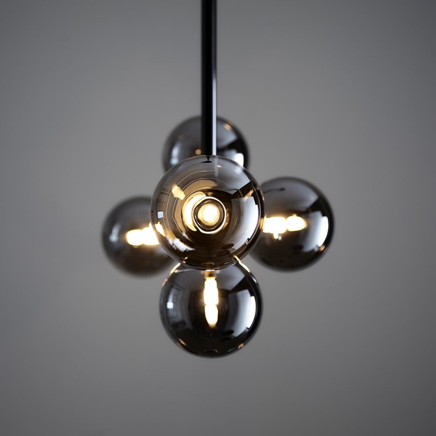Endon 101348 - Lustre de haste OTIS 5xG9/3W/230V cromo preto/preto fumê