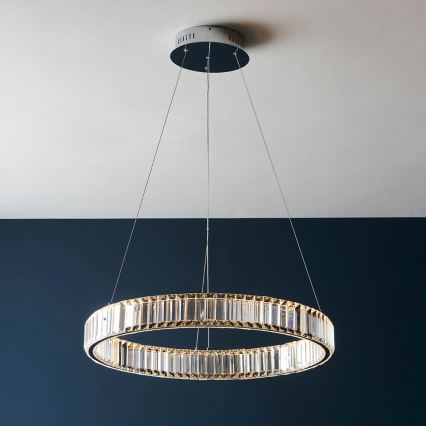 Endon 102255 - Lustre suspenso por cabo regulável por dimmer LAGUNA LED/36W/230V, acabamento cromado polido