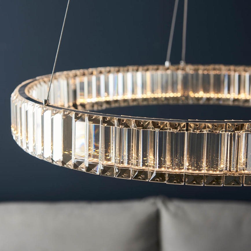 Endon 102255 - Lustre suspenso por cabo regulável por dimmer LAGUNA LED/36W/230V, acabamento cromado polido