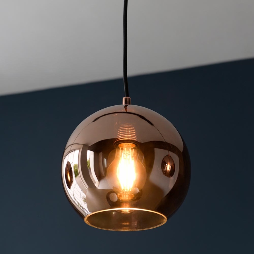 Endon 102929 - Candeeiro suspenso BOLI 3xE27/10W/230V preto/fumado castanho