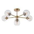 Endon 103171 - Candeeiro suspenso ALLEGRA 6xE14/7W/230V latão/transparente