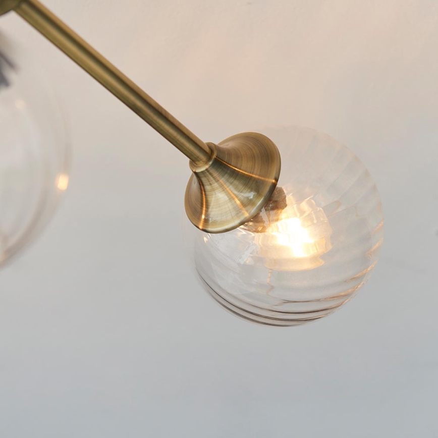 Endon 103171 - Candeeiro suspenso ALLEGRA 6xE14/7W/230V latão/transparente